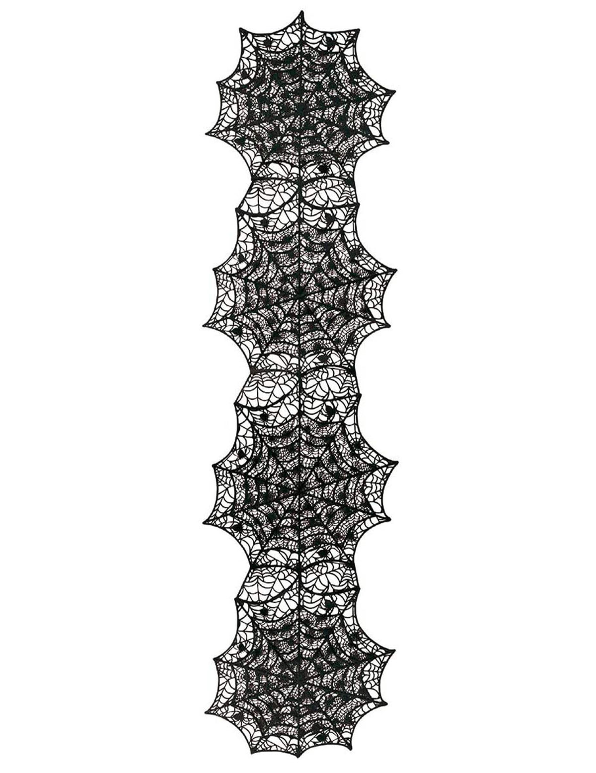 Vue d'ensemble du chemin de table toile d'araignée pour Halloween