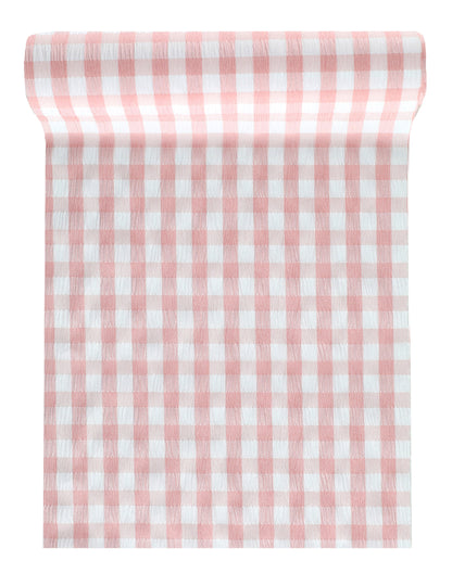 Chemin de table vichy guinguette rose