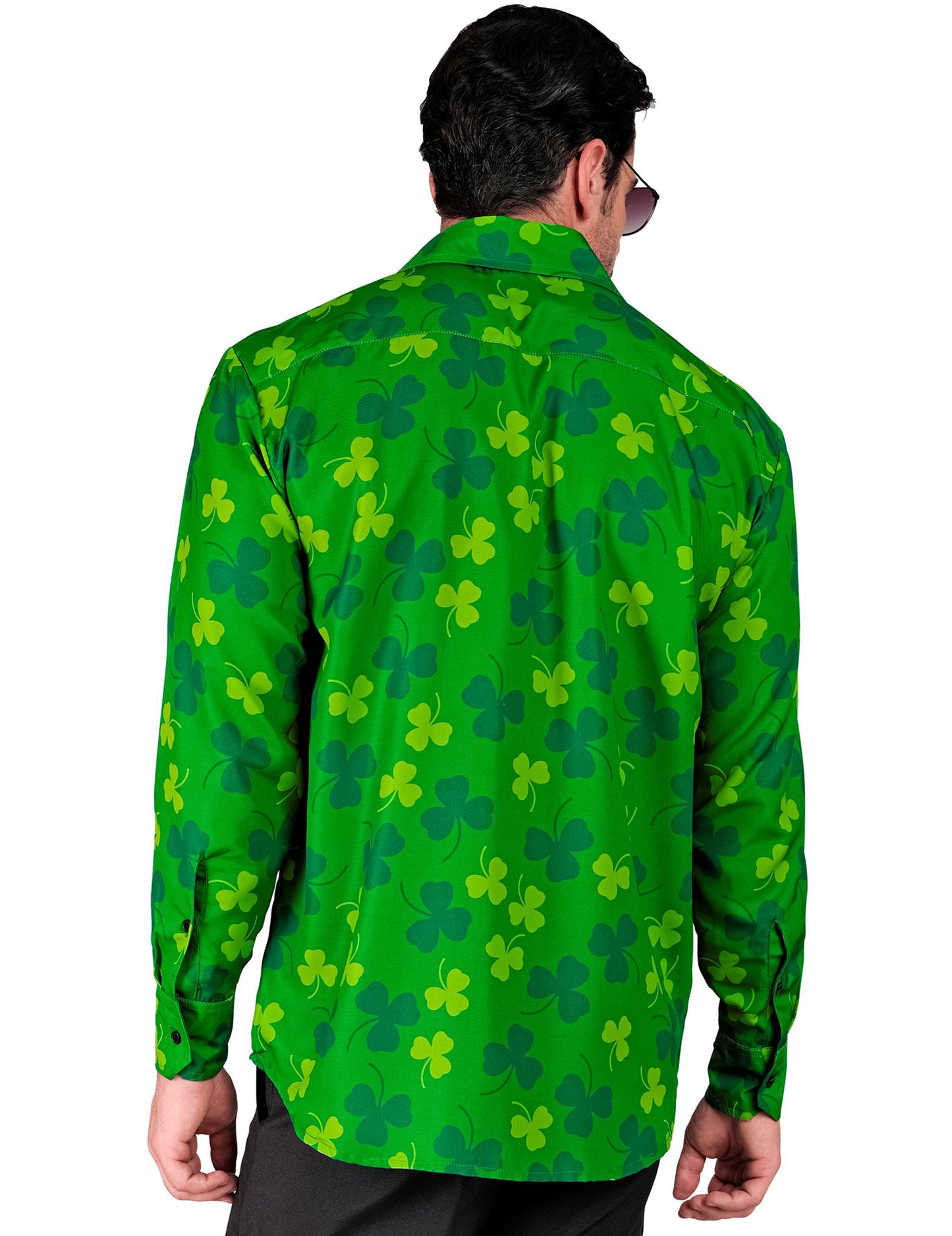 Chemise à manches longues trèfles Saint Patrick homme