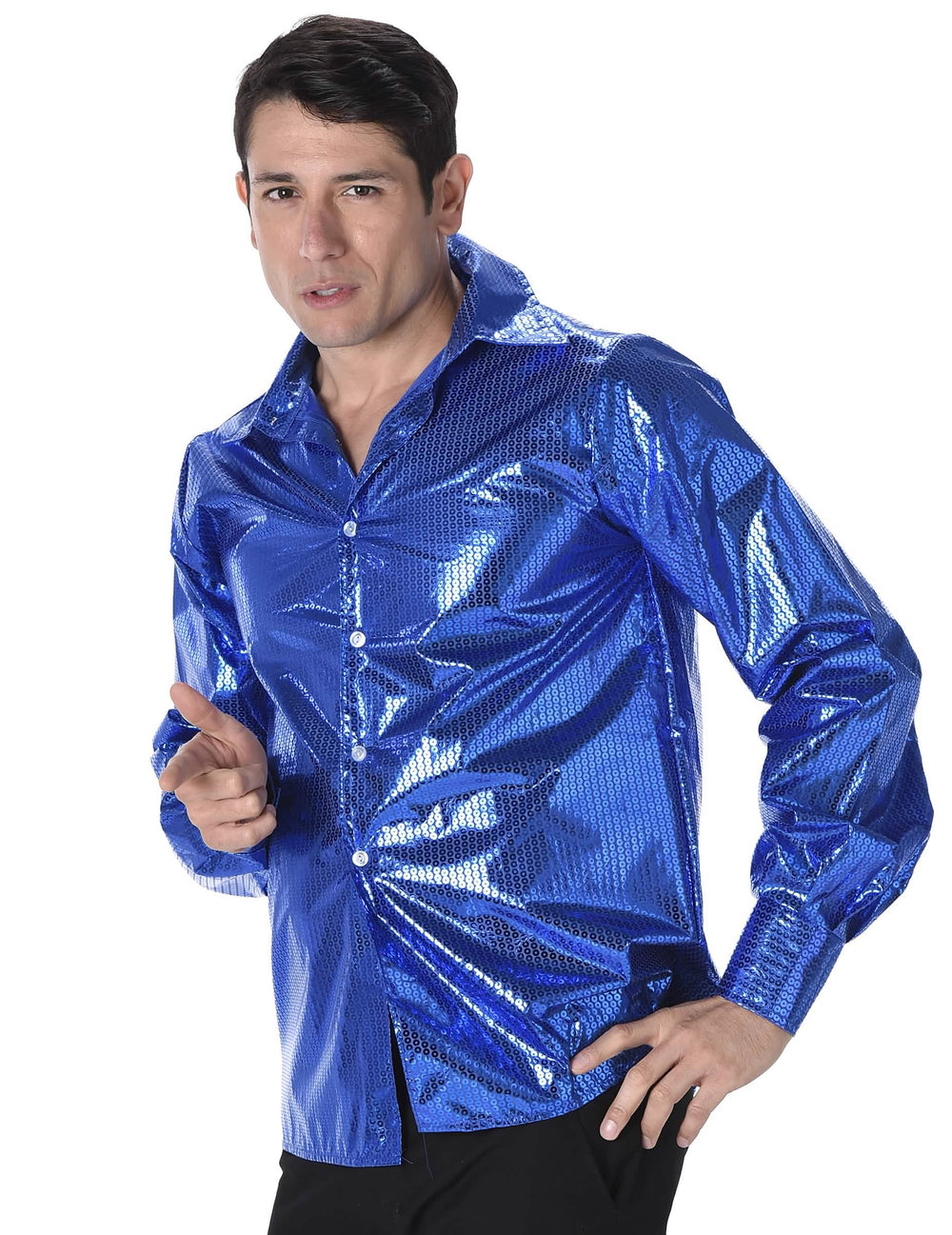 Vue de face de la chemise disco pour homme