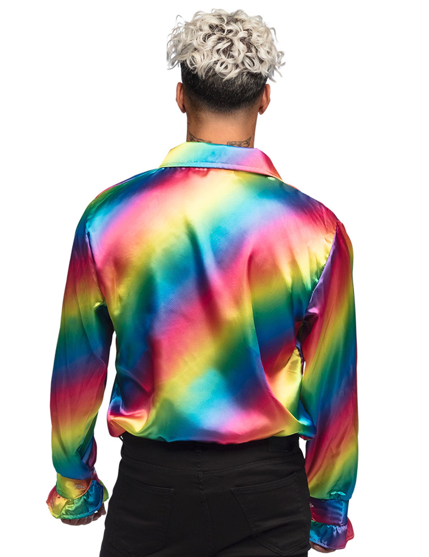Chemise disco arc-en-ciel adulte