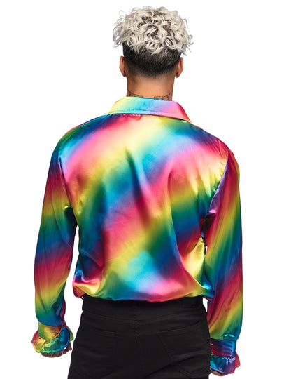 Chemise disco arc-en-ciel adulte
