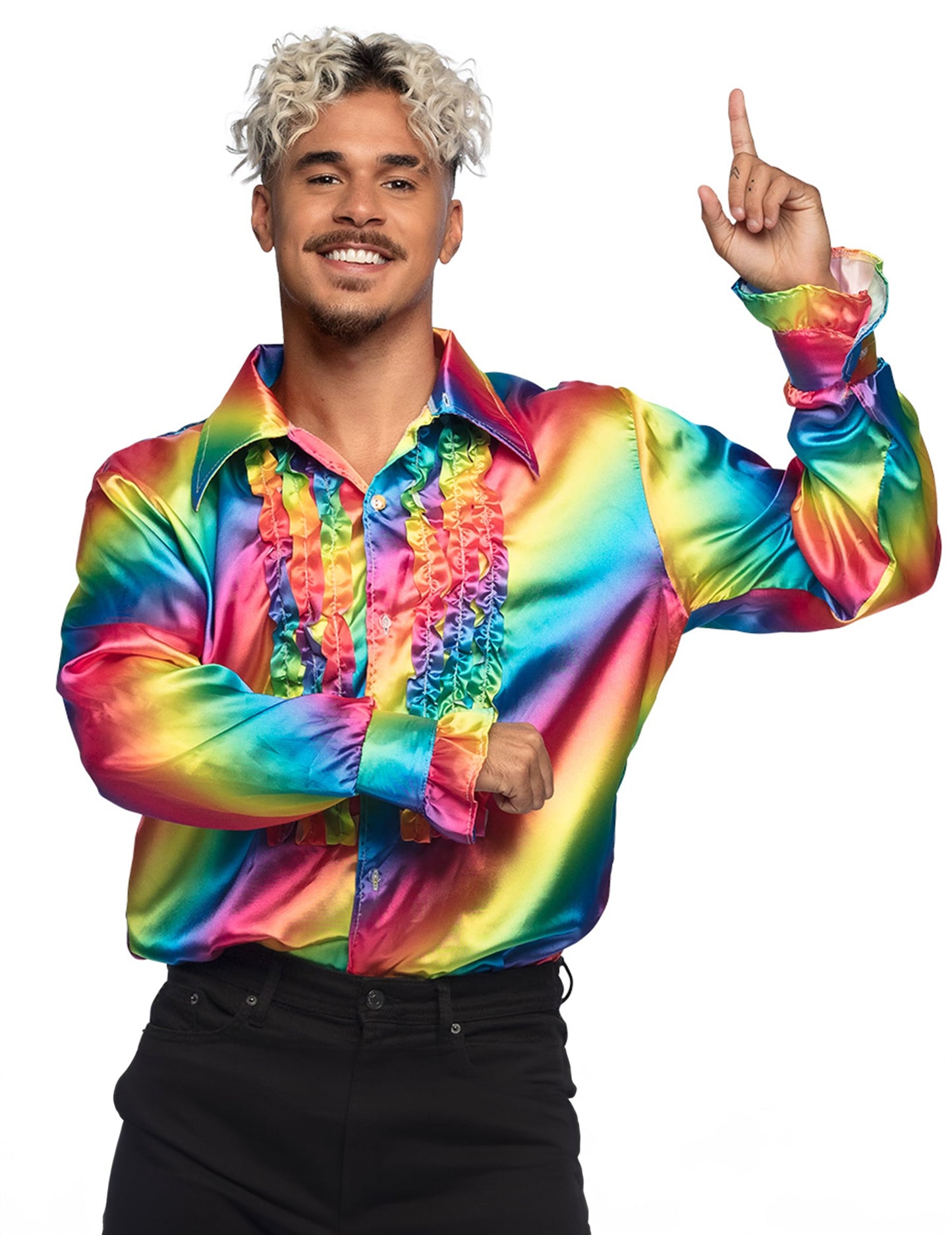 Chemise disco arc-en-ciel adulte