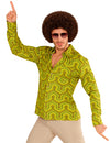 Groen groovy jaren 70 blouse voor mannen