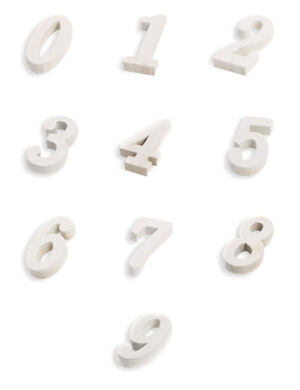 Chiffre en bois naturel pour mariage et anniversaire blanc