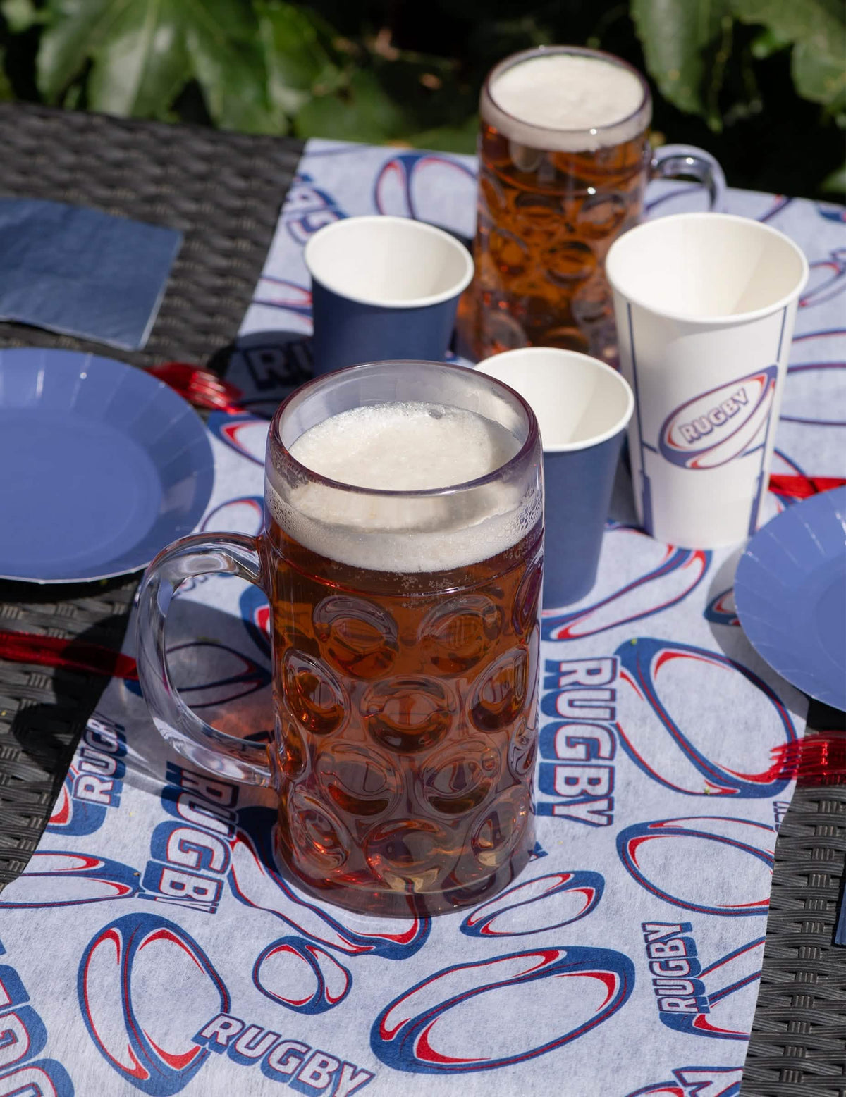Chope à bière plastique transparente 1 L