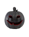 Decoratieve pompoen van zwarte en rode hars met led 25 x 24 x 25 cm