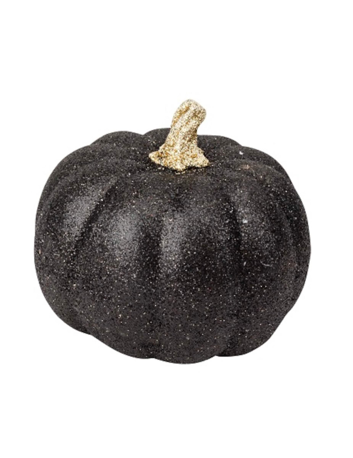 Citrouille en résine d'Halloween pour décoration à paillettes noires et or
