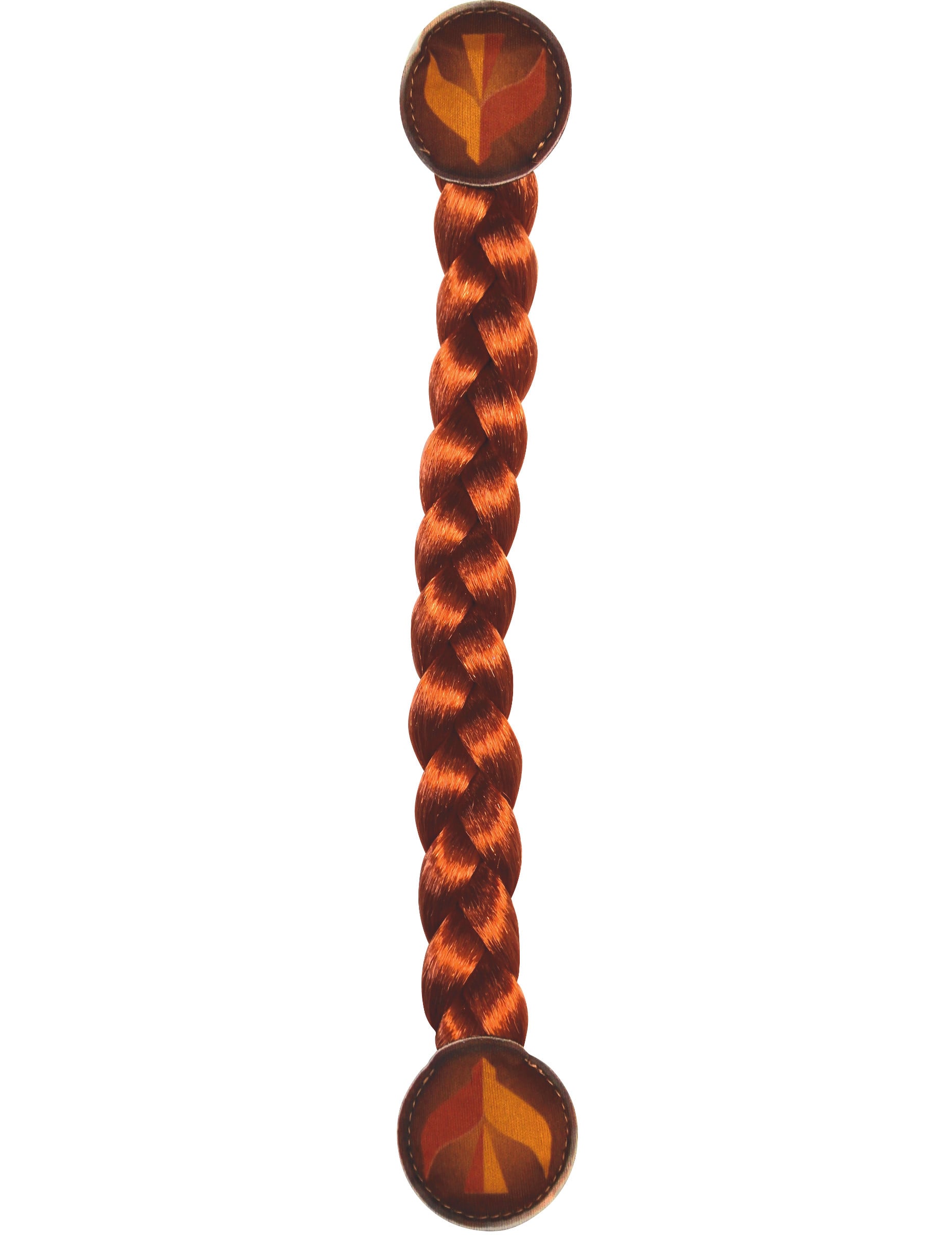 Gros plan sur la tresse rousse du coffret déguisement et tresse Anna La reine des neiges 2