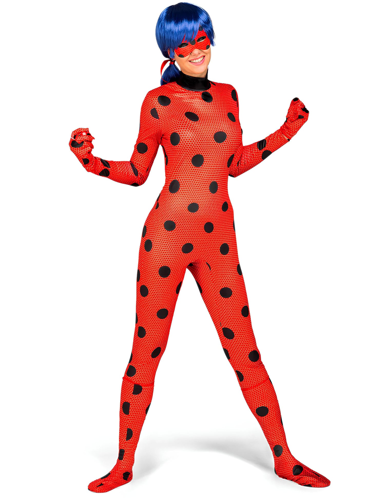 Vue d'ensemble avec le personnage Chat Noir du déguisement complet Ladybug Miraculous