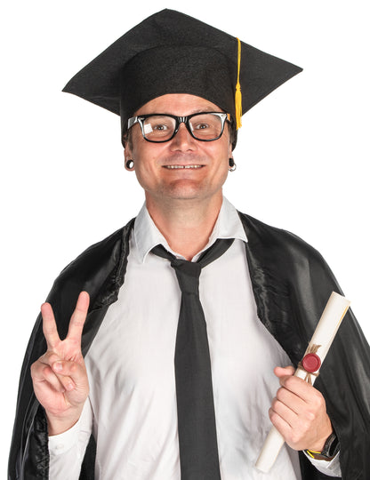 Coiffe d'étudiant diplômé noire adulte