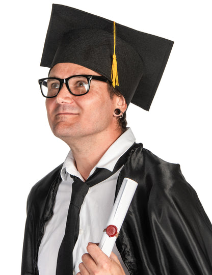Coiffe d'étudiant diplômé noire adulte