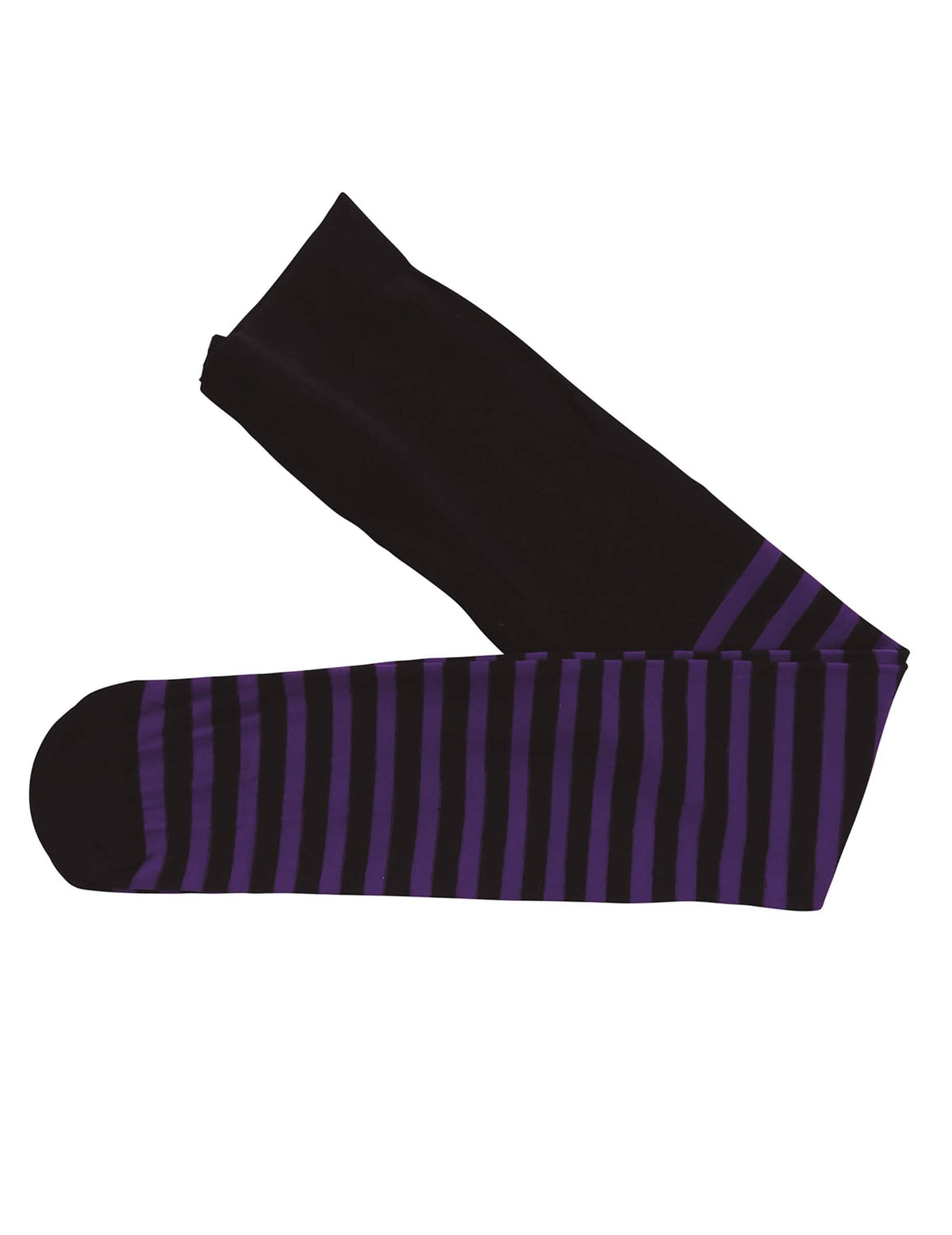 Vue à plat du collant noir et violet pour enfant