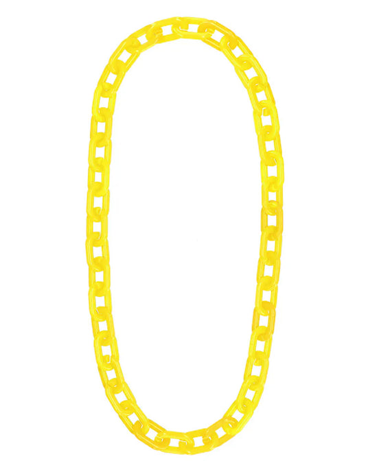 Collier chaine large jaune fluo