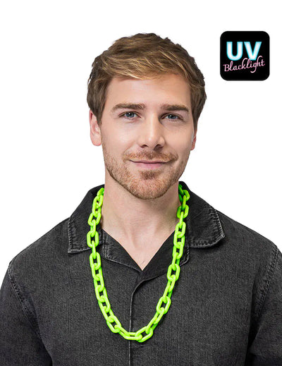 Collier chaine large vert fluo