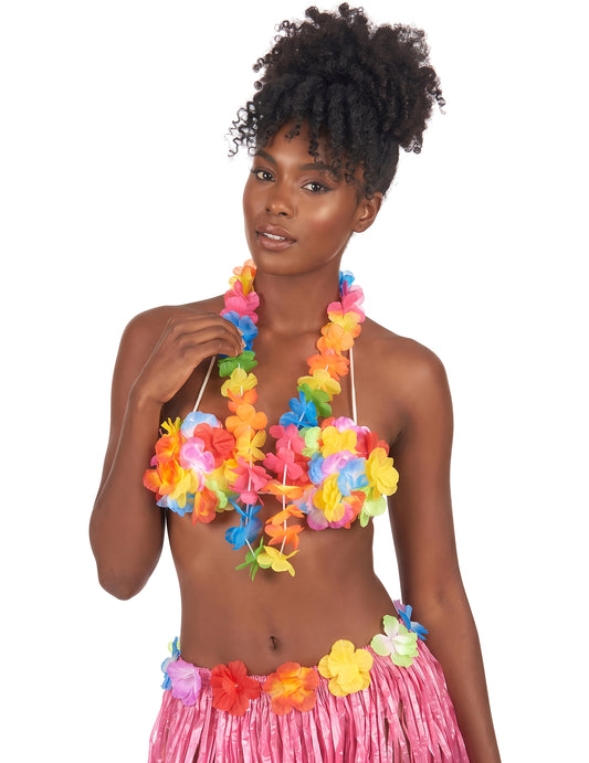 Collier Hawaï couleurs vives