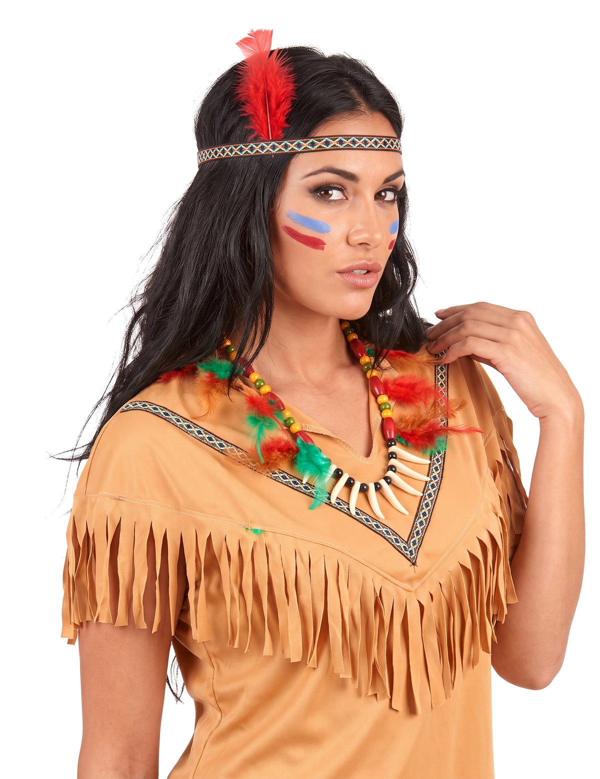 Collier indien à plumes
