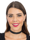 Choker met zwarte strass volwassenen