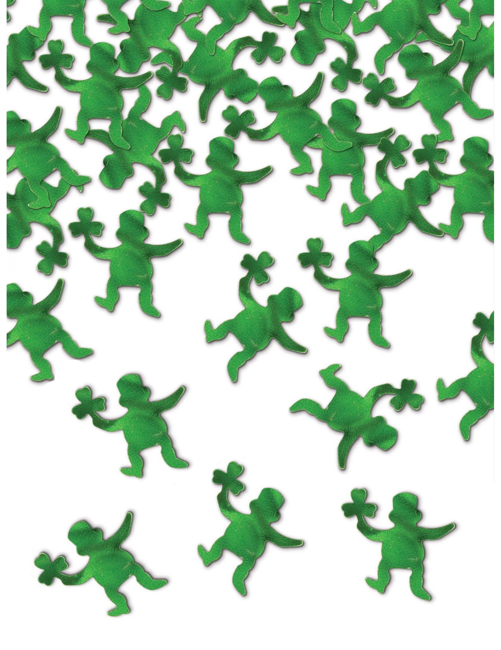 Confettis de table leprechaun pour fête vert métallisé