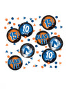 Confettis de table Nerf pour fête orange et bleu avec motifs de scores