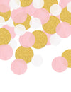 Confettis de table ronds pour fête roses et dorés pailletés