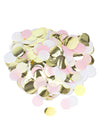Confettis papier pour décoration de table rose blanc et dorés