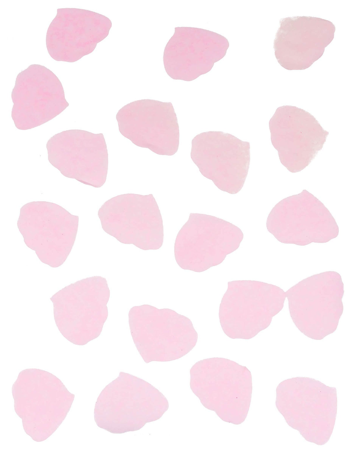 Confettis pétales de rose en papier pour mariage rose