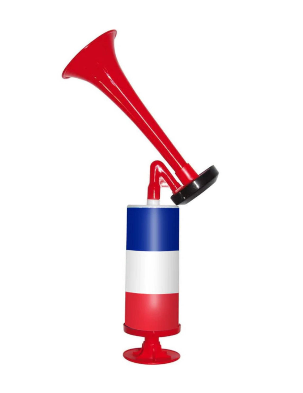 Handmatige luchthoorn frankrijk om blauw wit rood te steunen