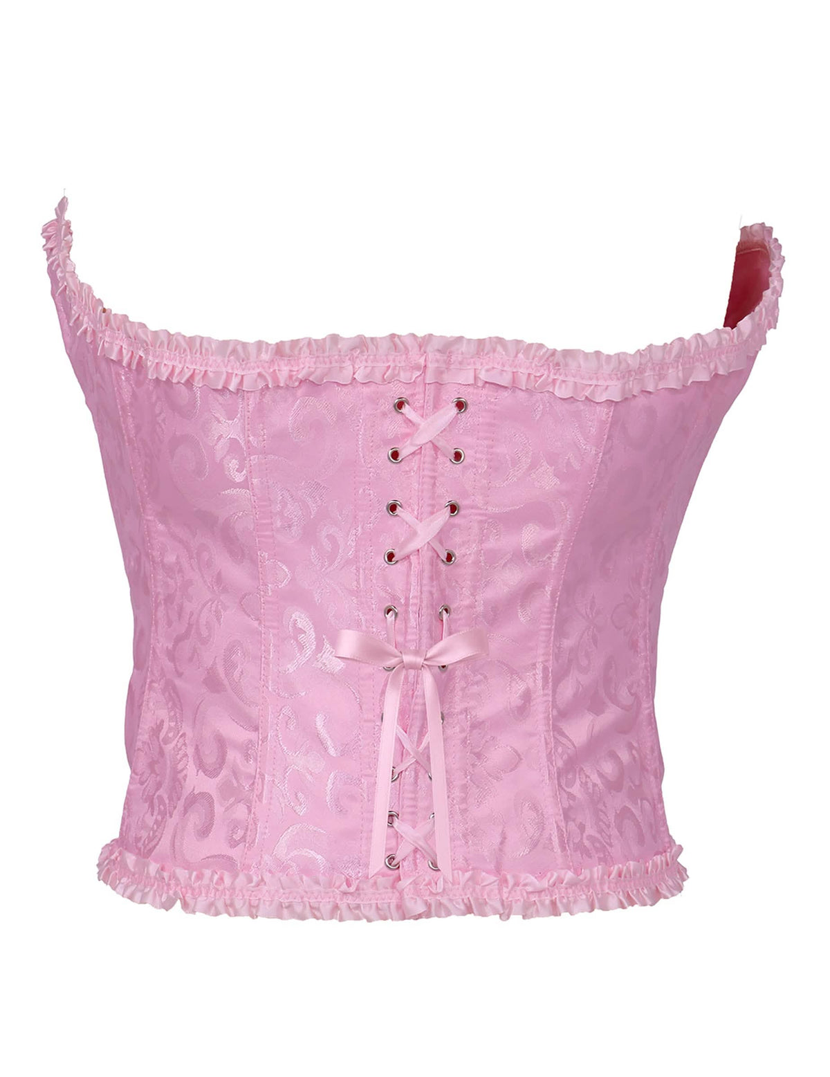 Corset rose à laçage baroque femme