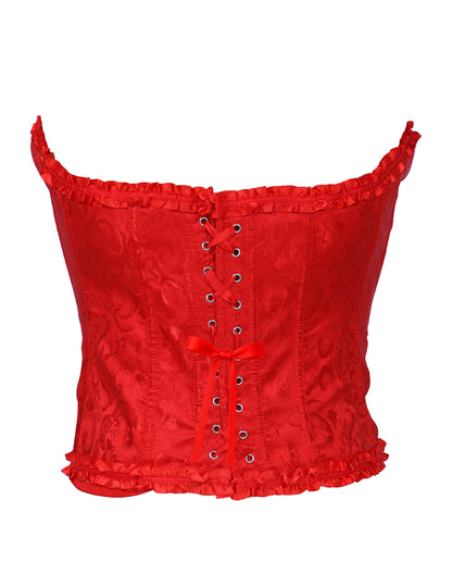 Corset rouge à dentelle femme