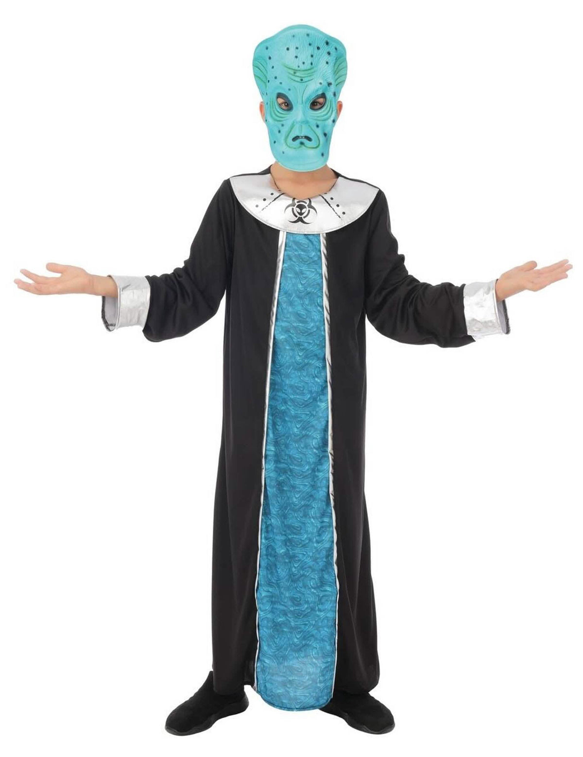 Déguisement commandant alien pour enfant bleu et noir avec masque