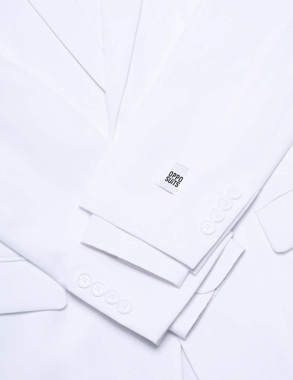 Détail des manches et boutons du Costume Mr. Blanc Opposuits