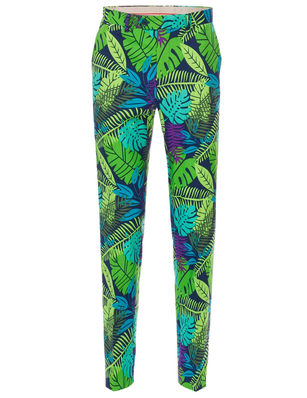 Aanzicht van de broek van het Mr. Juicy jungle kostuum voor heren