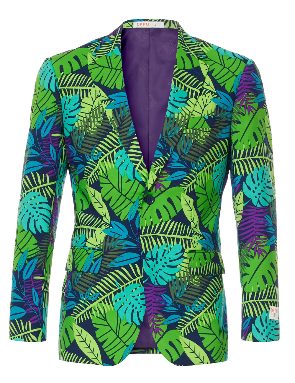 Vooraanzicht van het jasje van het Mr. Juicy jungle-kostuum