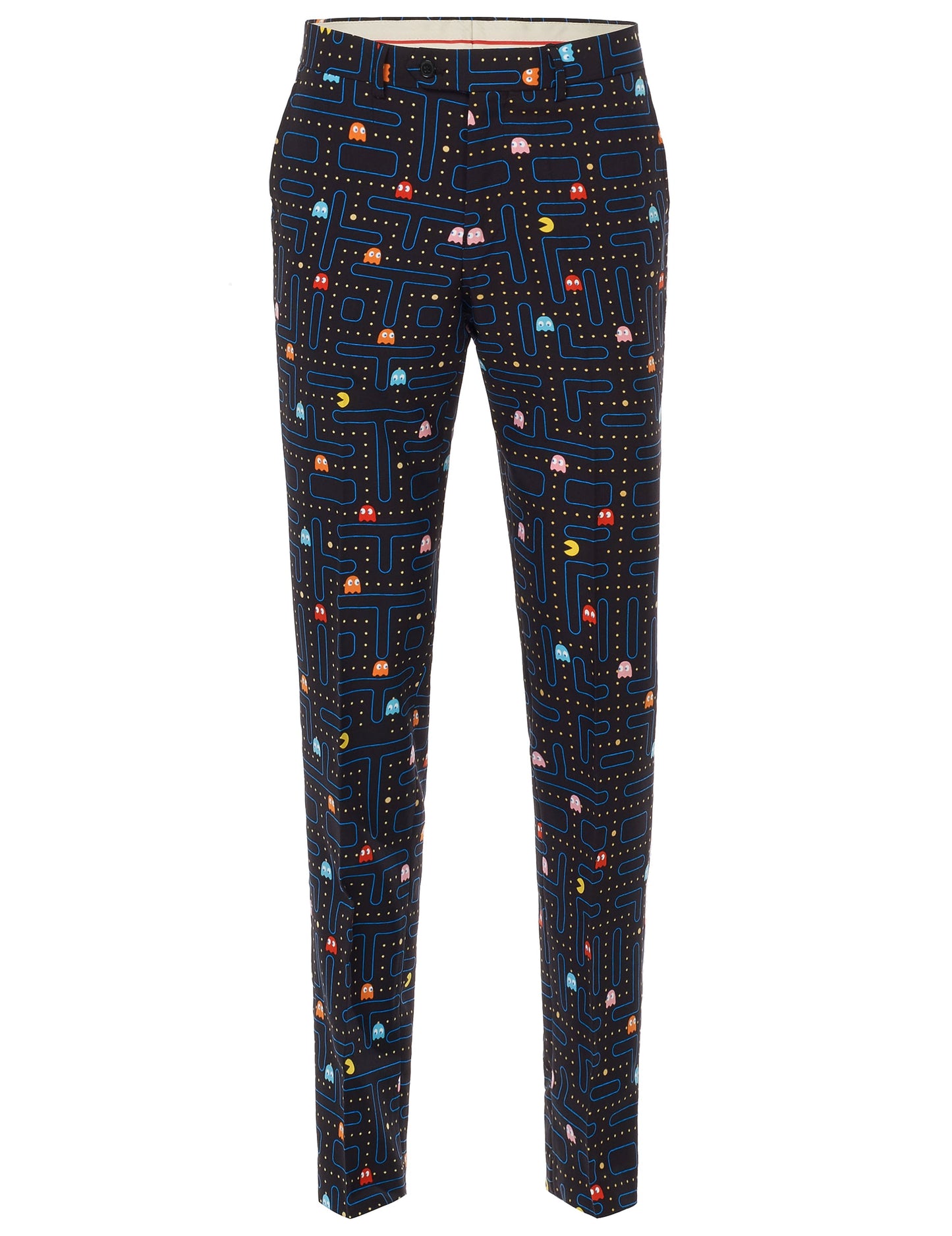 Vue de face du pantalon du costume Mr. Pac-Man pour homme