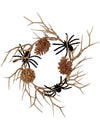 Couronne araignées en velours noir et or 23 cm