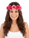 Roze bloemenkrans voor vrouwen