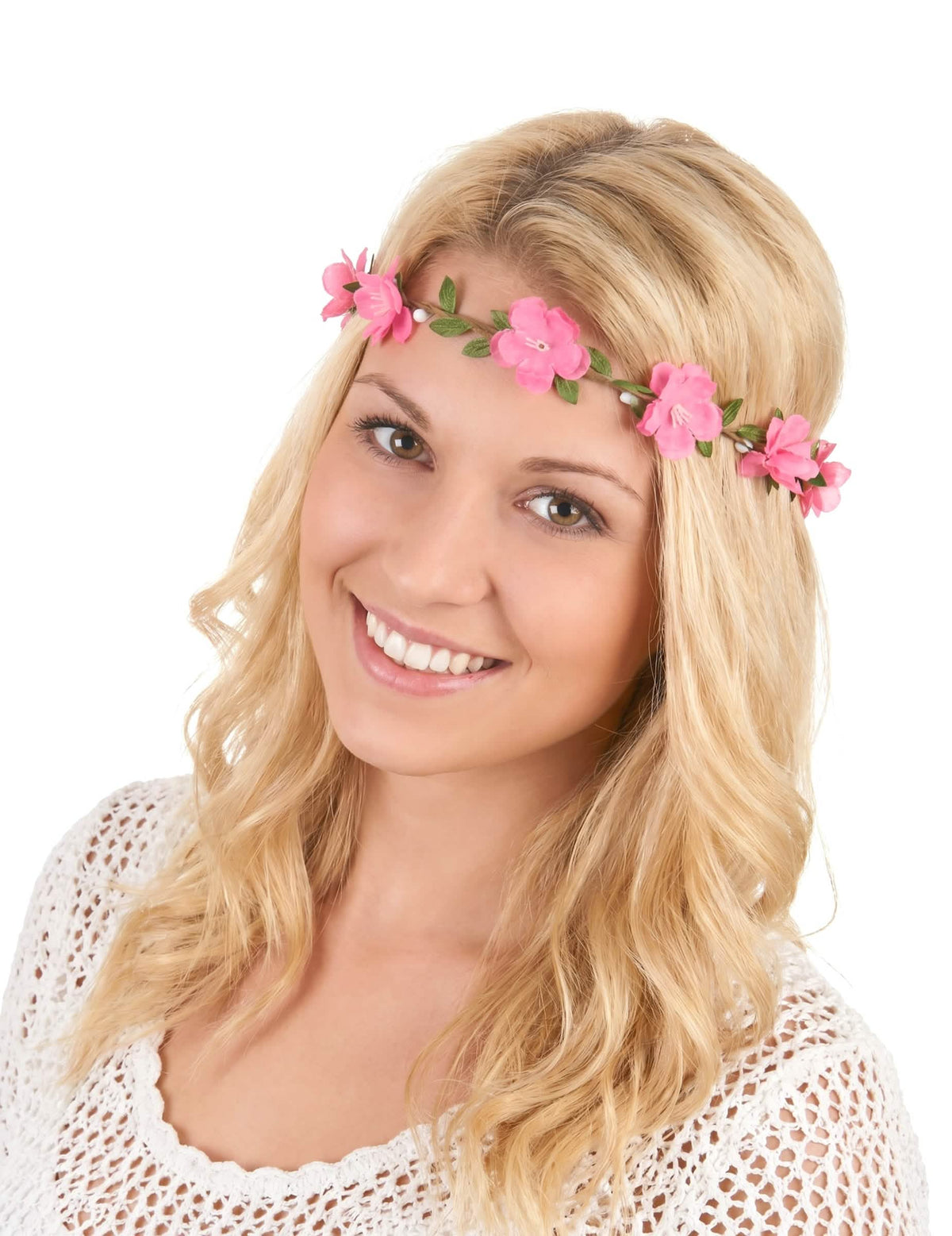 Roze bloemenkrans voor volwassenen