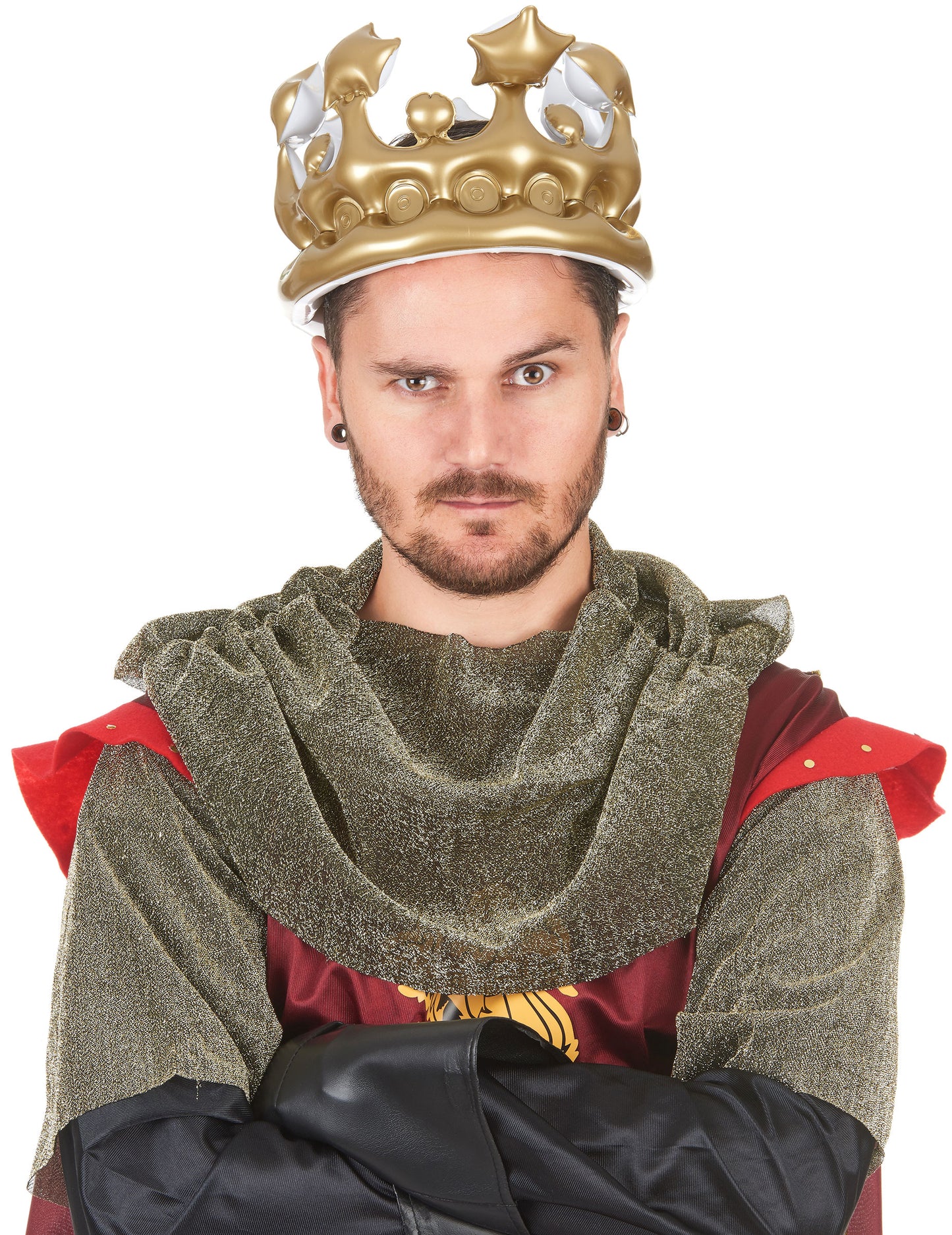 Vue de face de la couronne gonflable de roi