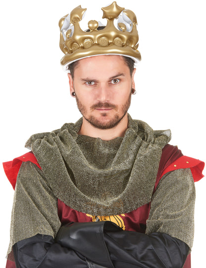 Vue de face de la couronne gonflable de roi