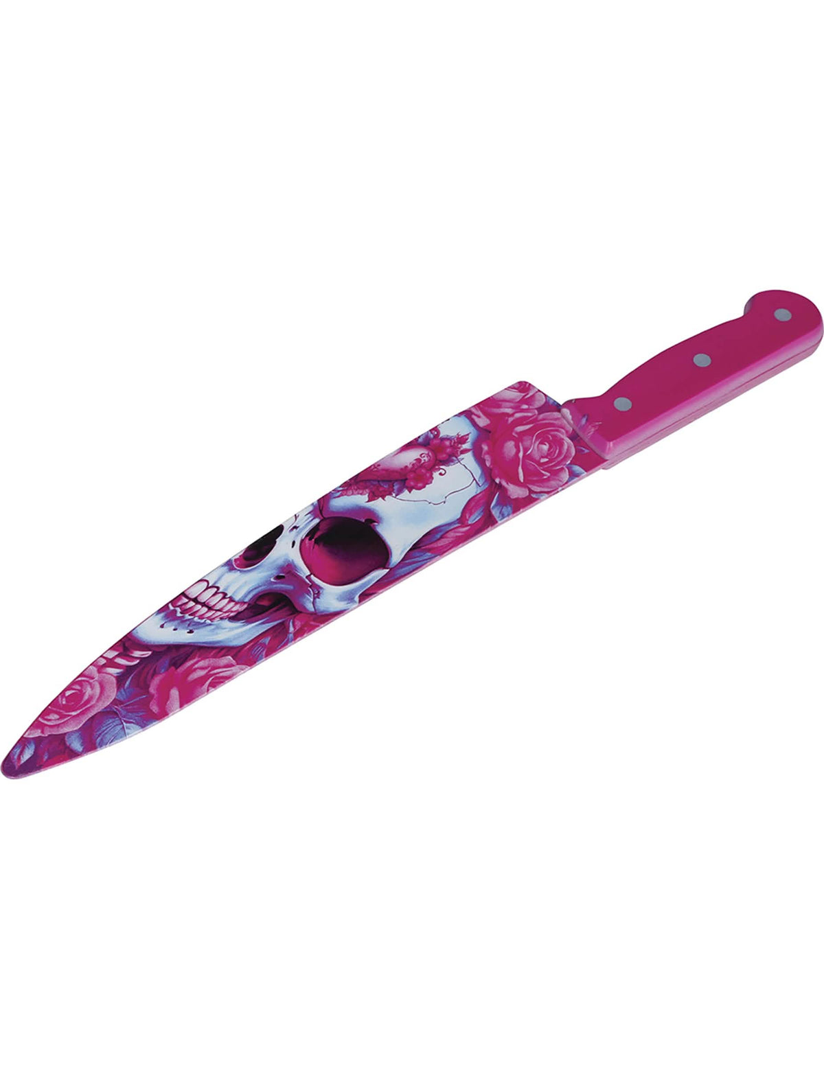 Couteau tête de mort rose 35 cm
