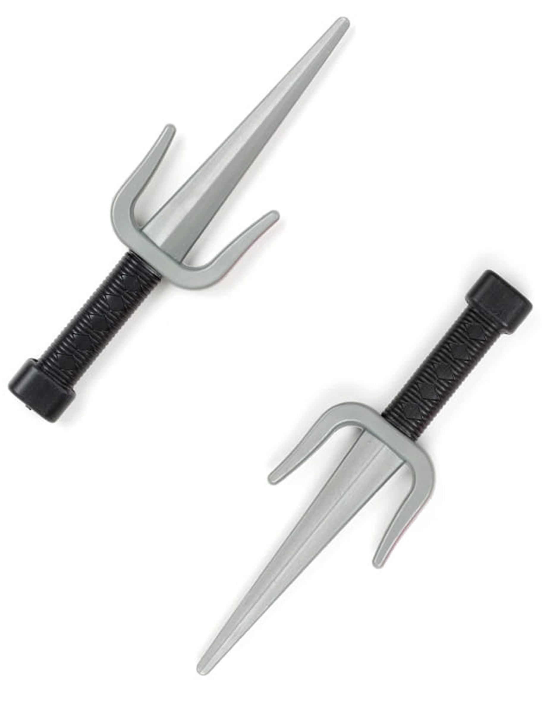 Couteaux de ninja en plastique pour déguisement gris et noir
