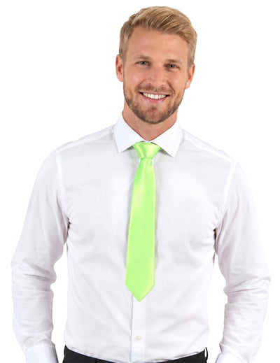 Cravate verte fluo adulte
