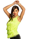 Débardeur à franges pour femme vert fluo