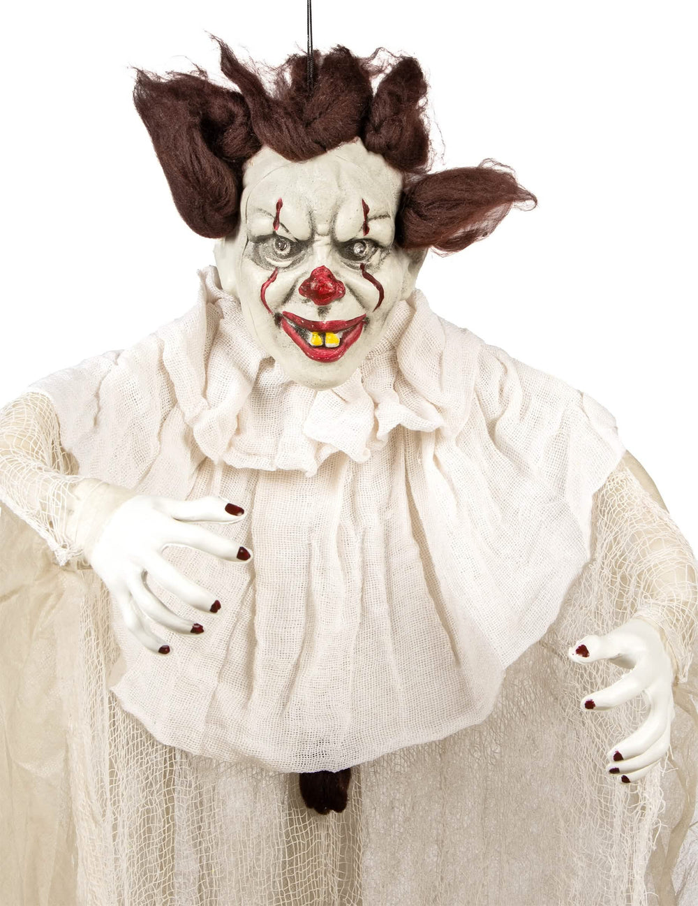 Gros plan sur le visage de la décoration à suspendre clown tueur
