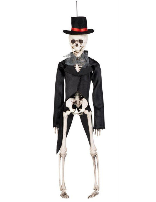 Vue de face du squelette à suspendre marié gothique pour Halloween