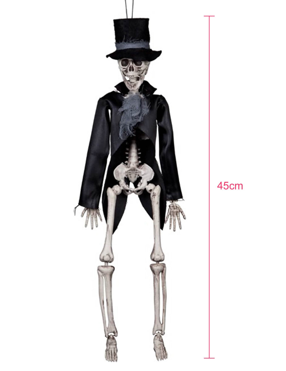 Dimensions du squelette à suspendre marié gothique pour Halloween
