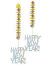 Décoration à suspendre nouvel an Happy New Year pour fête or et argent