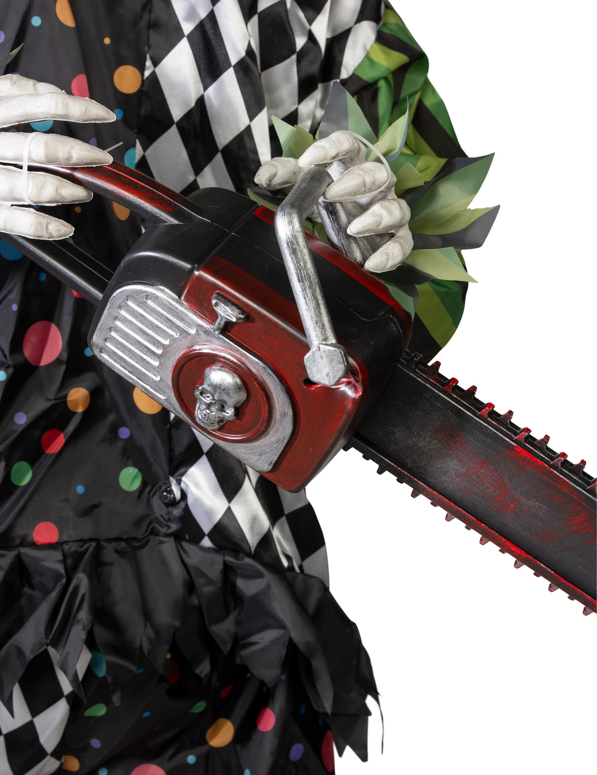 Geanimeerde decoratie staande spookclown 180 cm