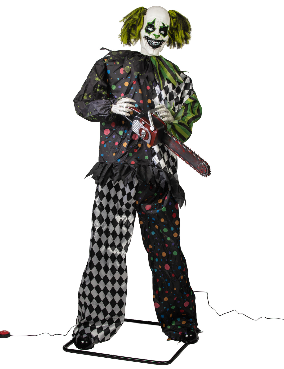 Geanimeerde decoratie staande spookclown 180 cm